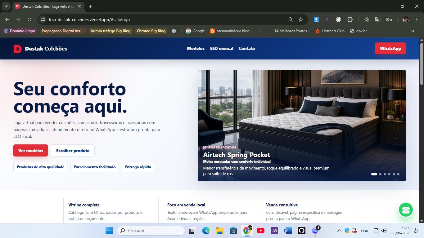 Modelo funcional publicado Destak Colchões
