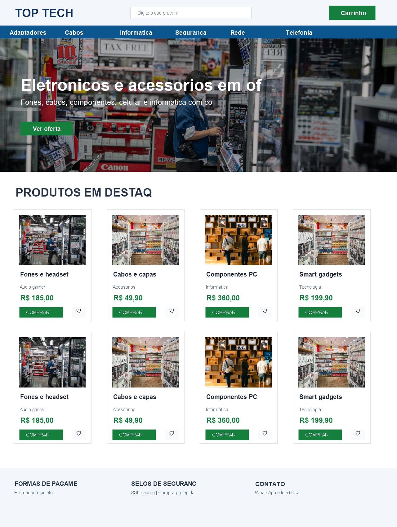 Modelo de loja virtual para eletrônicos